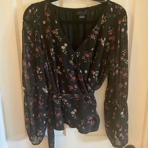Sanctuary floral wrap blouse size M